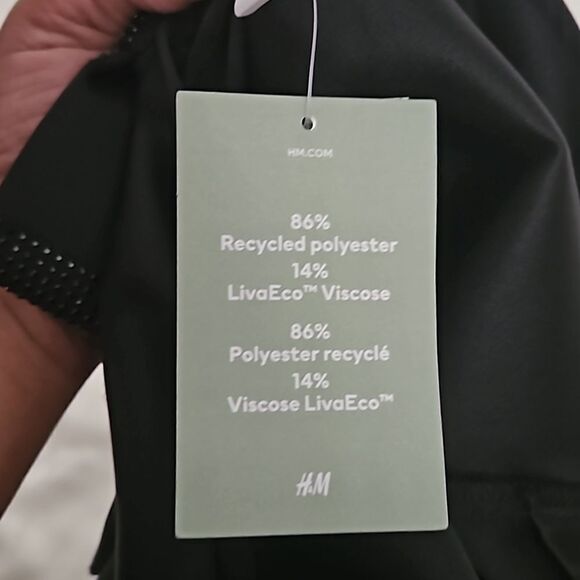 H&M Bow-Front Sleeveless Mini Dress Black Small - Picture 7 of 16